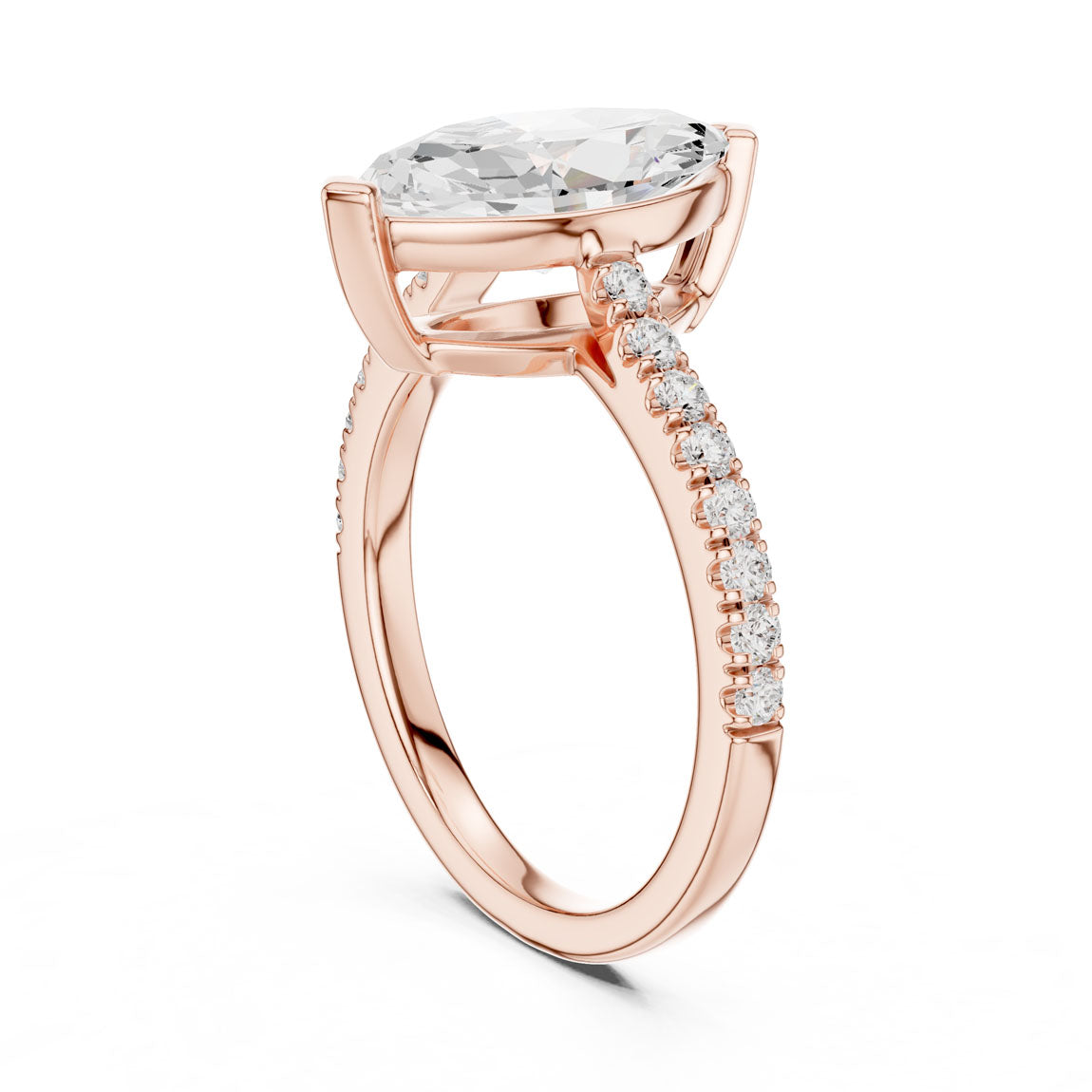2.30 Ct. Marquise Cut Diamond Solitaire with Pavé Band (DDLR-039-MQ) 10