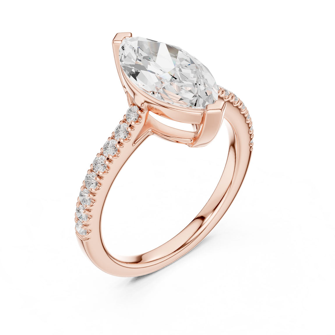 2.30 Ct. Marquise Cut Diamond Solitaire with Pavé Band (DDLR-039-MQ) 8