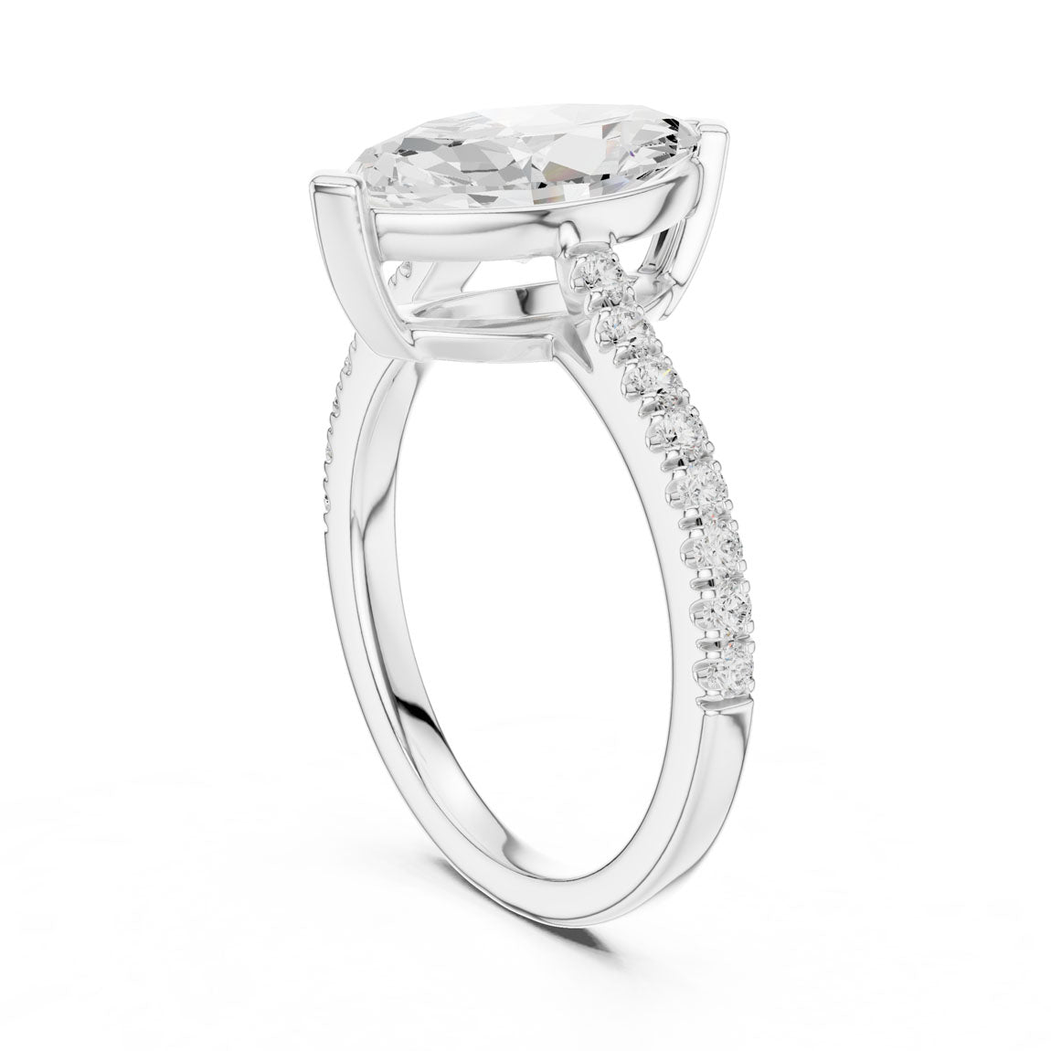 2.30 Ct. Marquise Cut Diamond Solitaire with Pavé Band (DDLR-039-MQ) 9