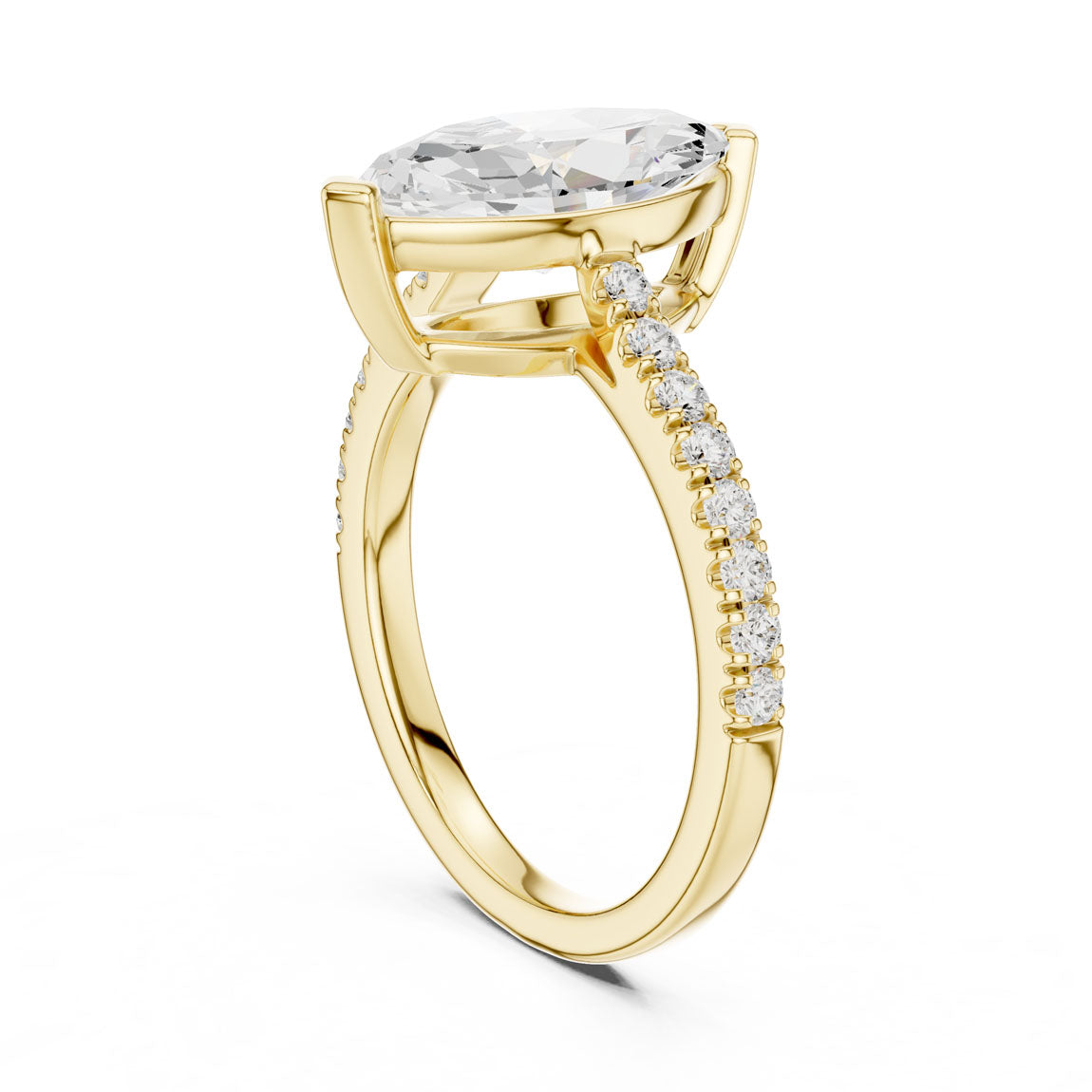 2.30 Ct. Marquise Cut Diamond Solitaire with Pavé Band (DDLR-039-MQ) 3