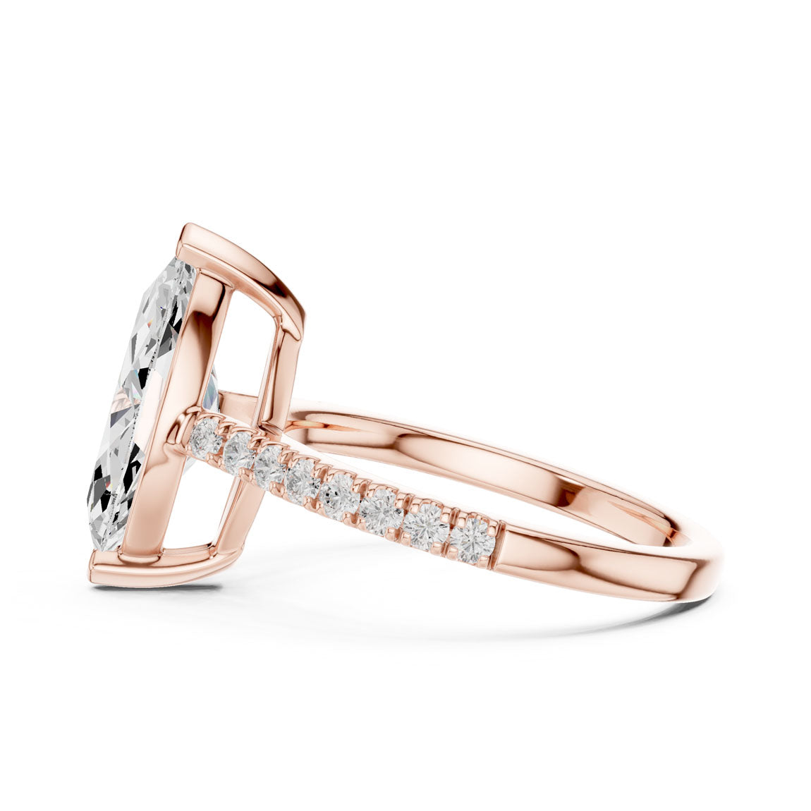 2.30 Ct. Marquise Cut Diamond Solitaire with Pavé Band (DDLR-039-MQ) 11