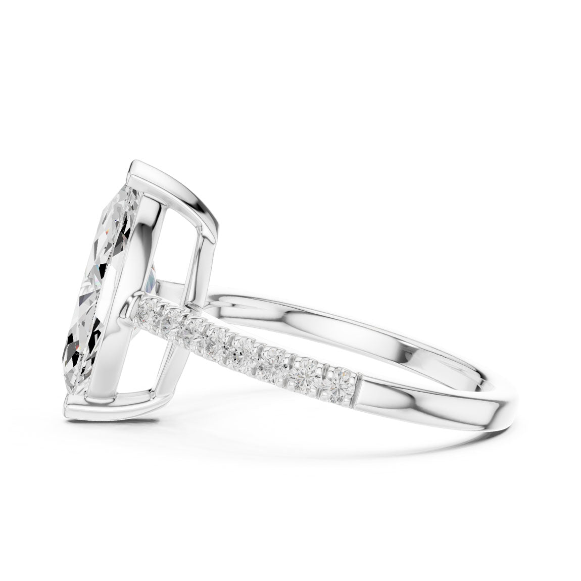 2.30 Ct. Marquise Cut Diamond Solitaire with Pavé Band (DDLR-039-MQ) 12