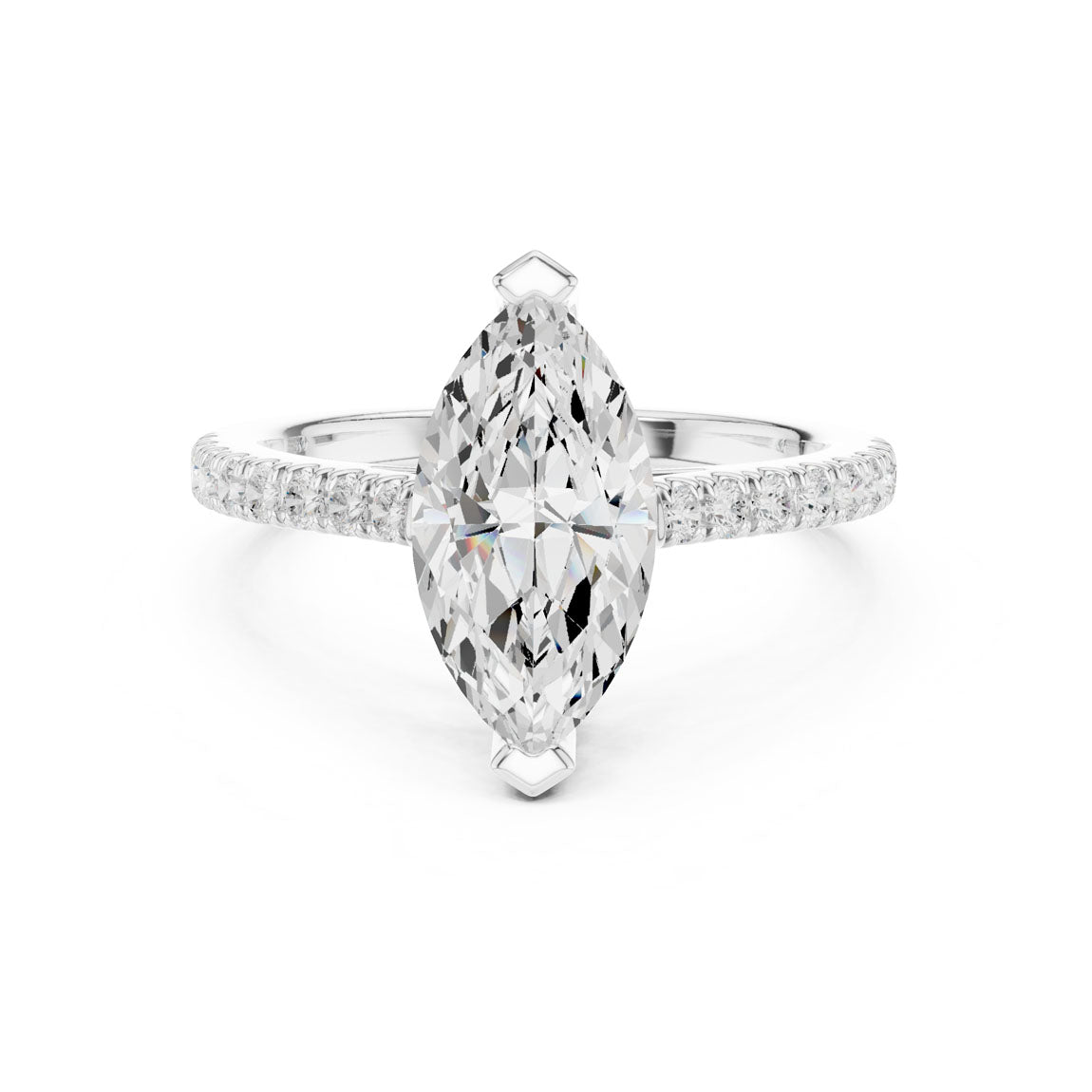 2.30 Ct. Marquise Cut Diamond Solitaire with Pavé Band (DDLR-039-MQ) 5