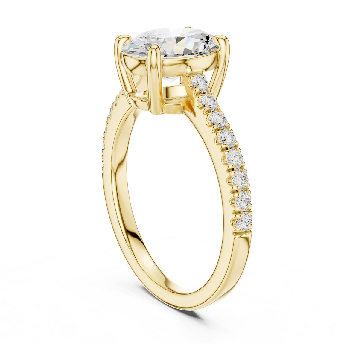 2.30 Ct. Oval Cut Diamond Solitaire with Pavé Band (DDLR-039-OV) 3