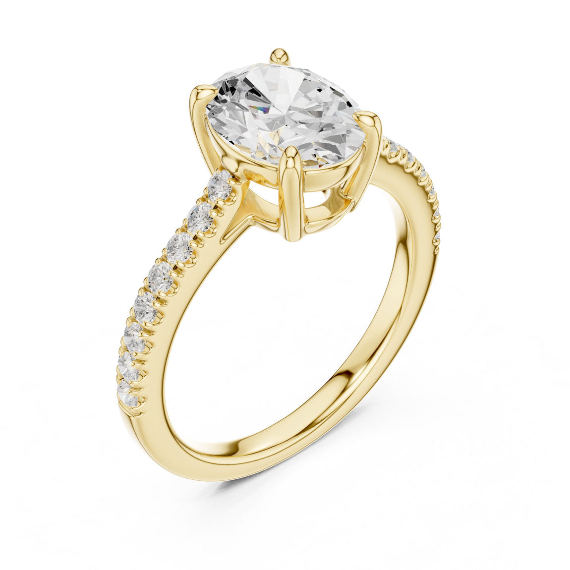 2.30 Ct. Oval Cut Diamond Solitaire with Pavé Band (DDLR-039-OV)