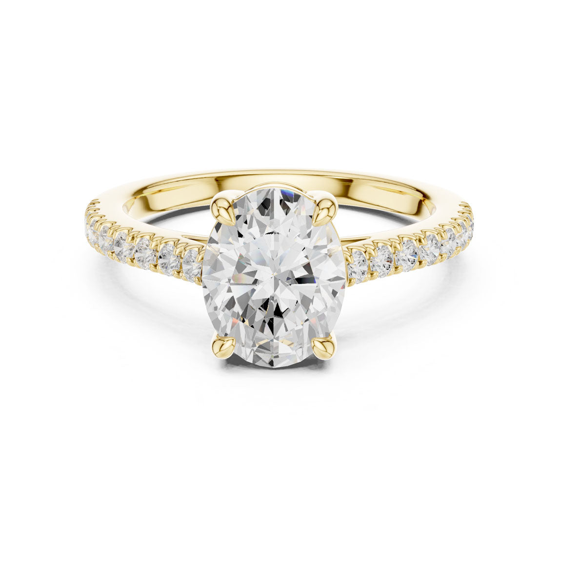 2.30 Ct. Oval Cut Diamond Solitaire with Pavé Band (DDLR-039-OV)