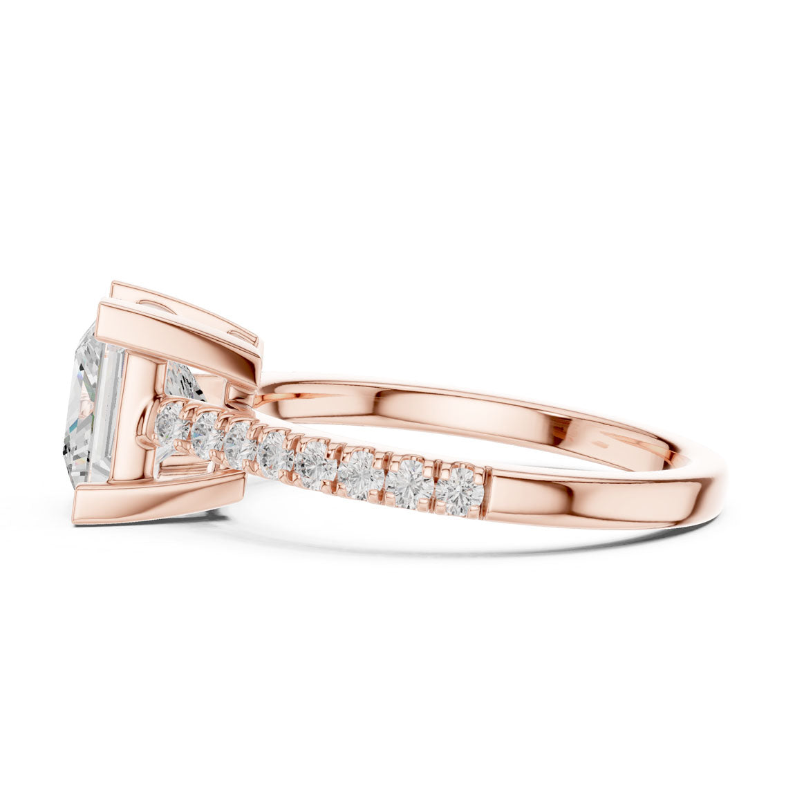 2.30 Ct. Princess Cut Diamond Solitaire with Pavé Band (DDLR-039-PR) 12