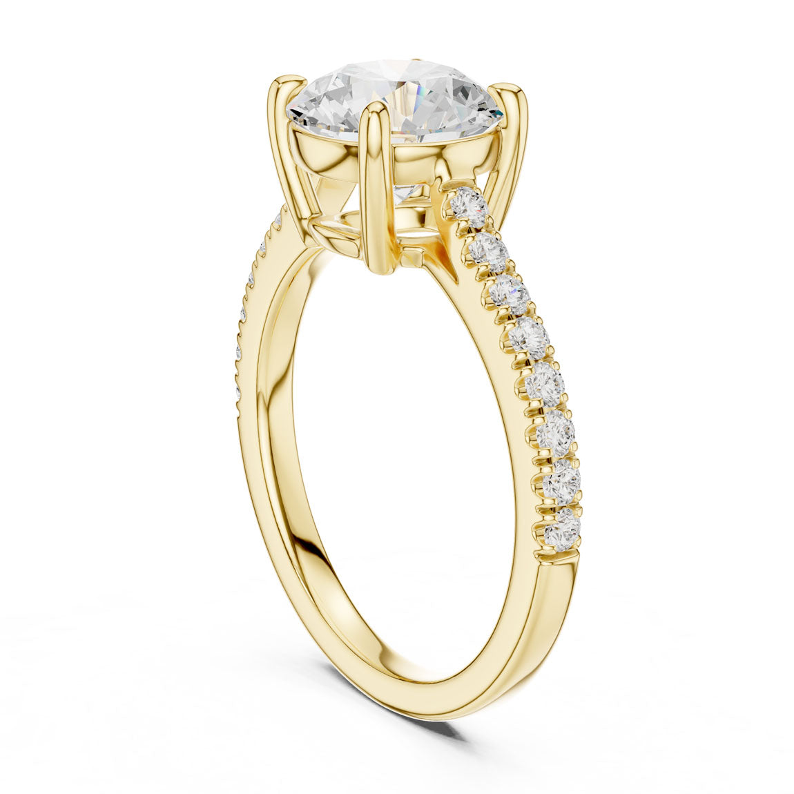 2.30 Ct. Round Diamond Solitaire with Pavé Band (DDLR-039-RD) 3
