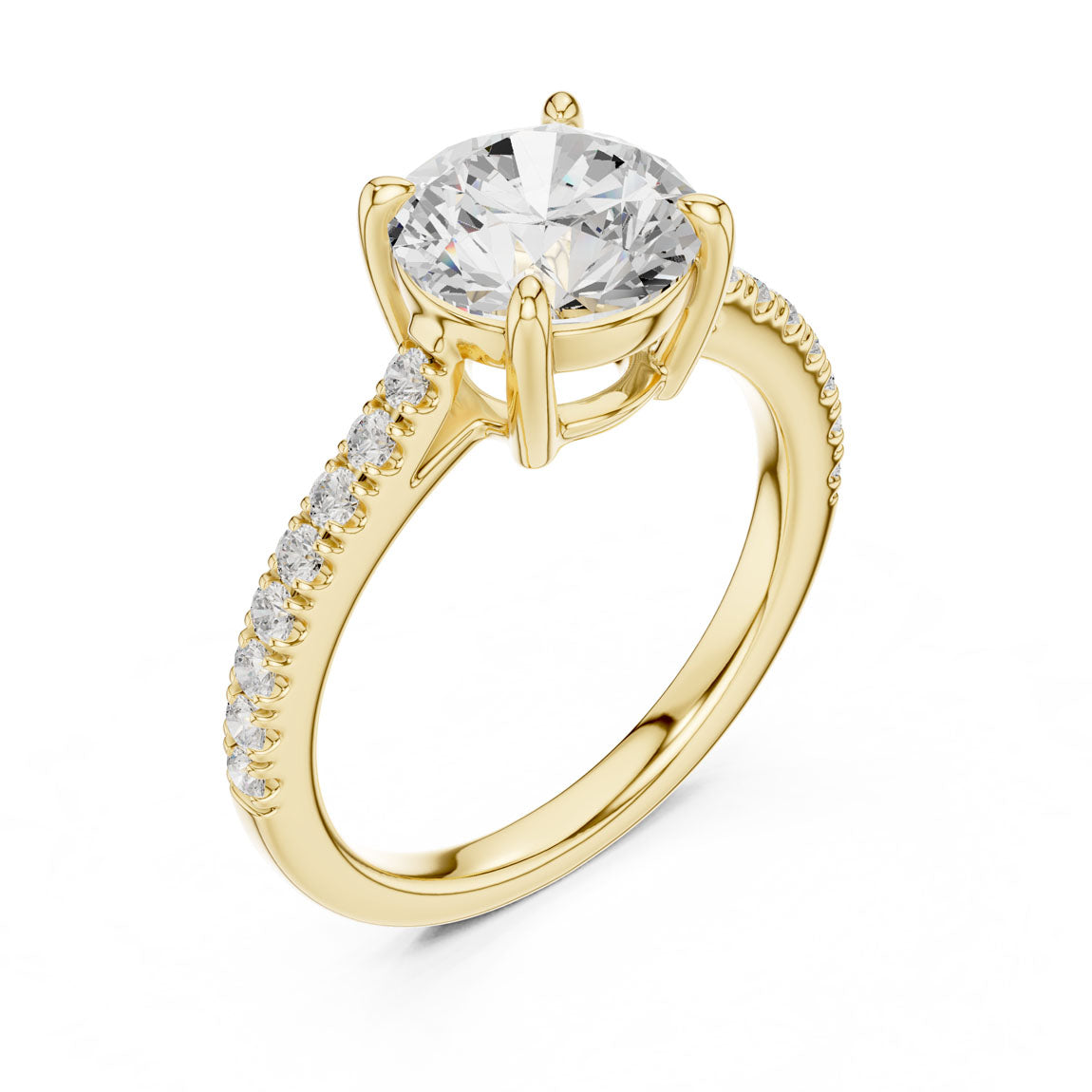 2.30 Ct. Round Diamond Solitaire with Pavé Band (DDLR-039-RD)
