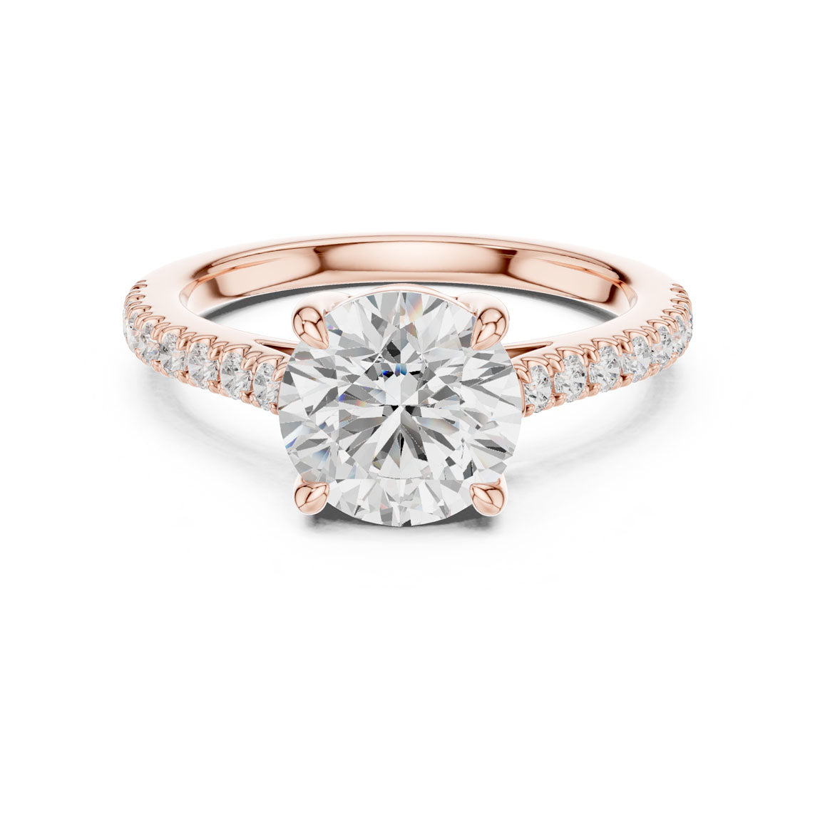 2.30 Ct. Round Diamond Solitaire with Pavé Band (DDLR-039-RD) 7