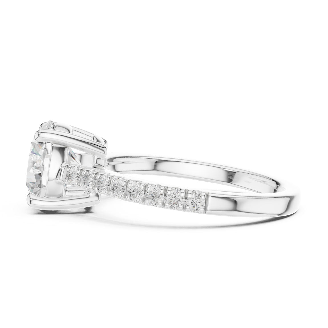 2.30 Ct. Round Diamond Solitaire with Pavé Band (DDLR-039-RD) 11