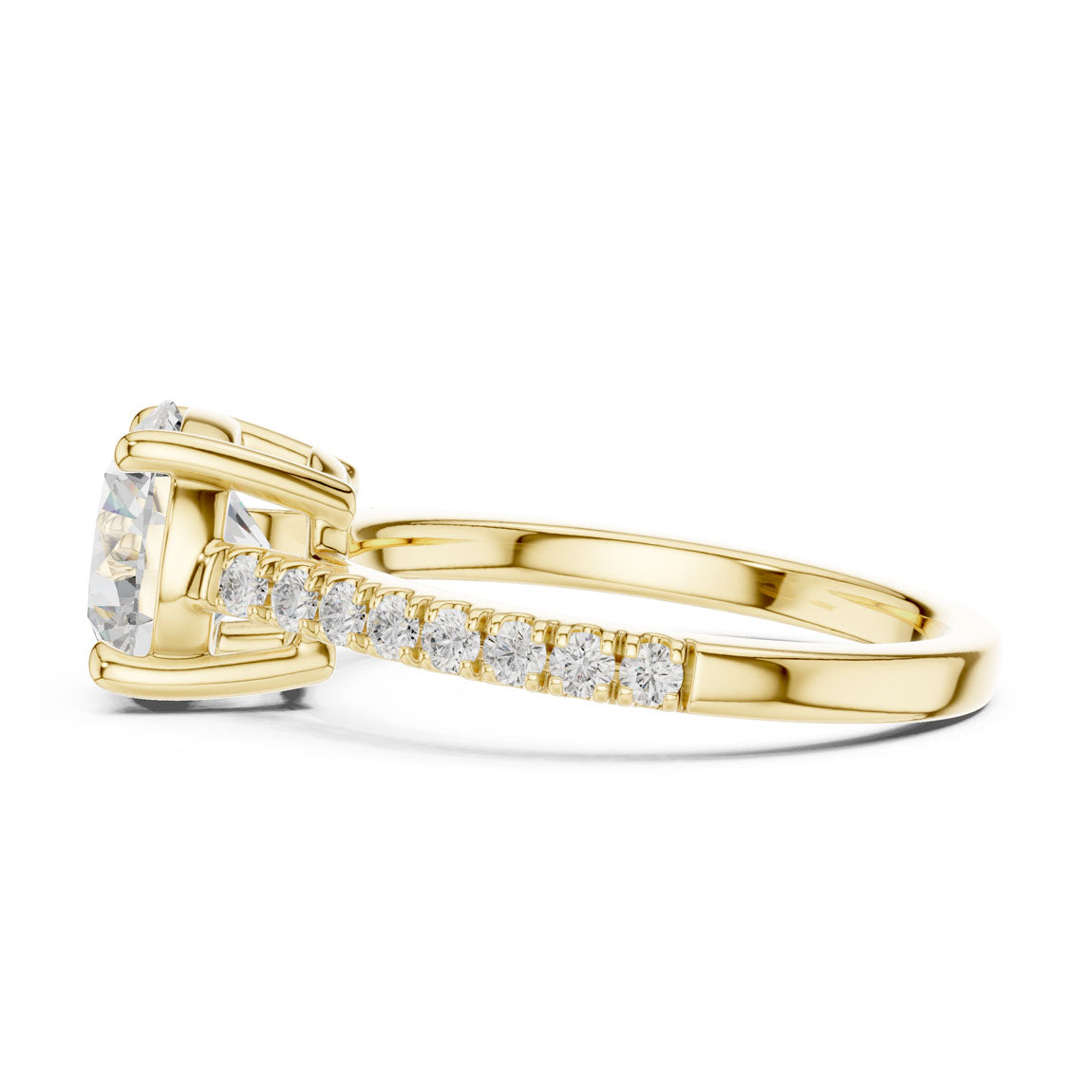 2.30 Ct. Round Diamond Solitaire with Pavé Band (DDLR-039-RD) 4