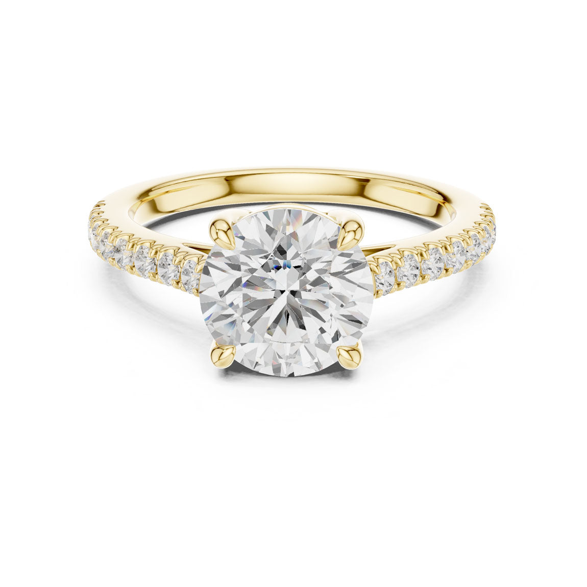 2.30 Ct. Round Diamond Solitaire with Pavé Band (DDLR-039-RD)