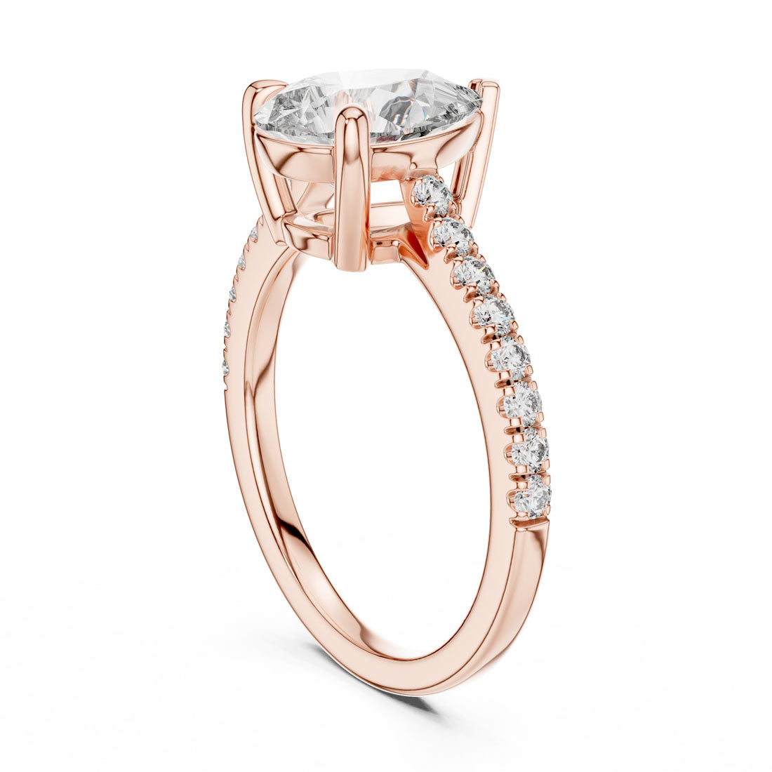 2.29 Ct. Pear Cut Solitaire Engagement Ring with Diamond Accented Band (DDLR-039) 12