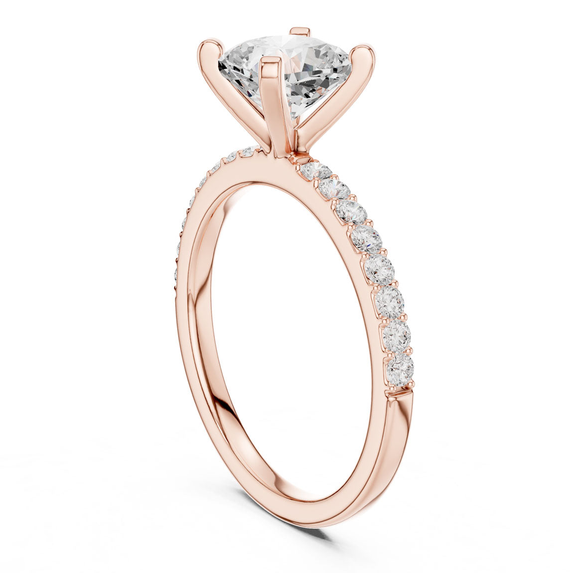 2.22 Ct. Cushion Cut Diamond Solitaire with Pavé Band (DDLR-040-CU) 10