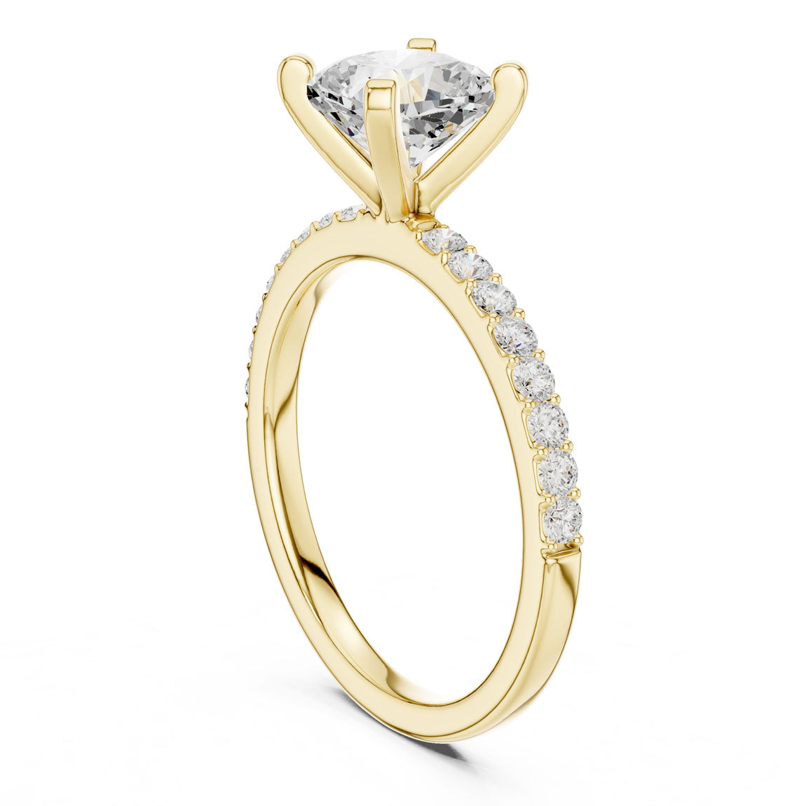 2.22 Ct. Cushion Cut Diamond Solitaire with Pavé Band (DDLR-040-CU) 3