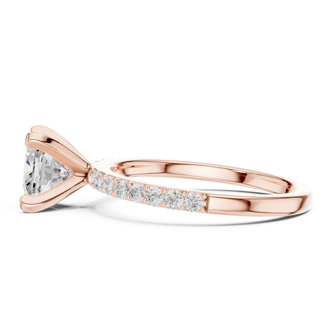 2.22 Ct. Cushion Cut Diamond Solitaire with Pavé Band (DDLR-040-CU) 12