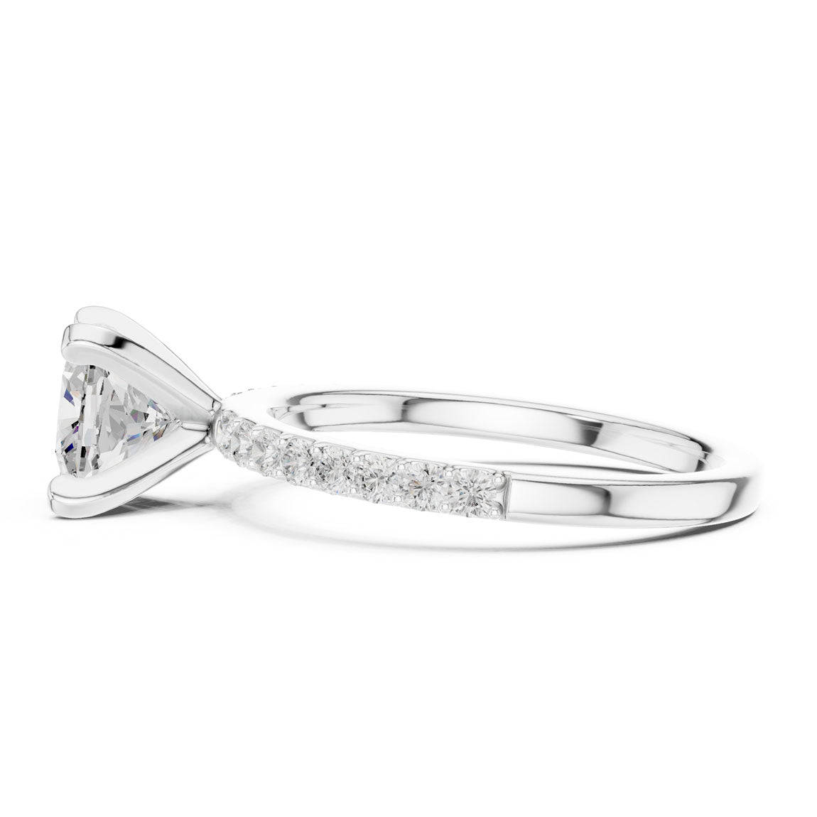2.22 Ct. Cushion Cut Diamond Solitaire with Pavé Band (DDLR-040-CU) 11
