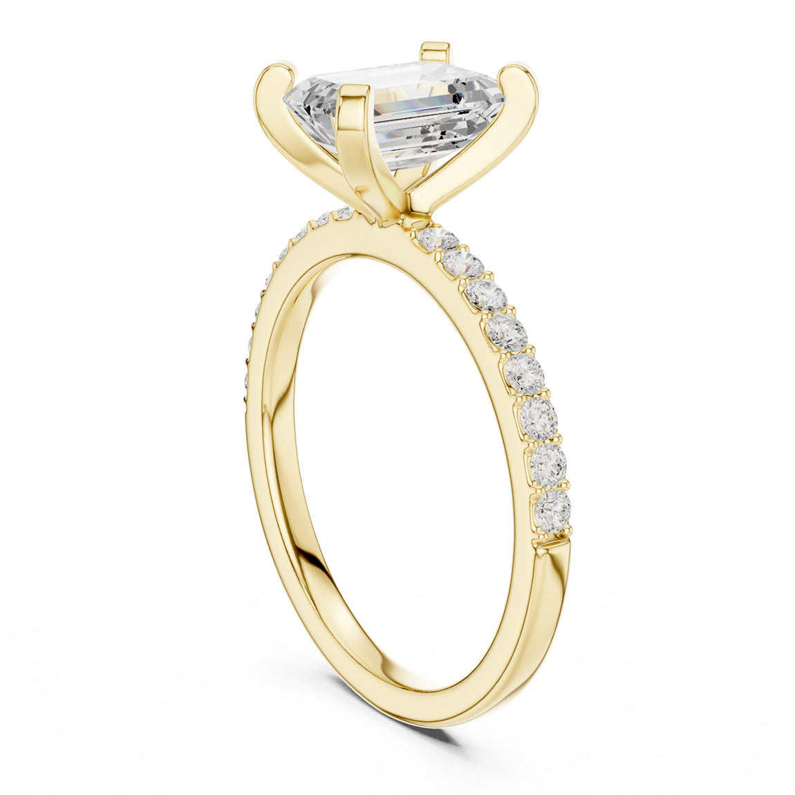2.22 Ct. Emerald Cut Diamond Solitaire with Pavé Band (DDLR-040-EM) 3