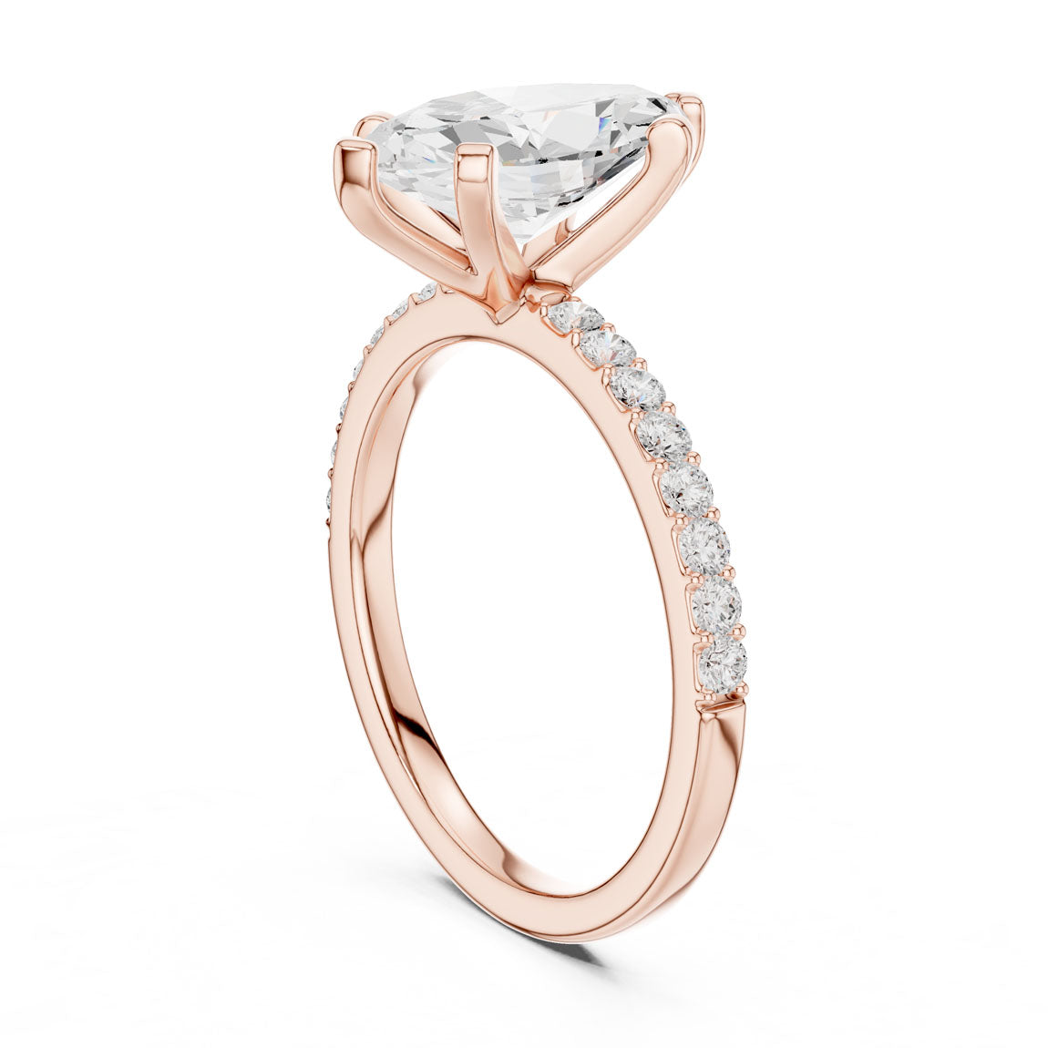 2.22 Ct. Marquise Cut Diamond Solitaire Ring with Pavé Band (DDLR-040-MQ) 10