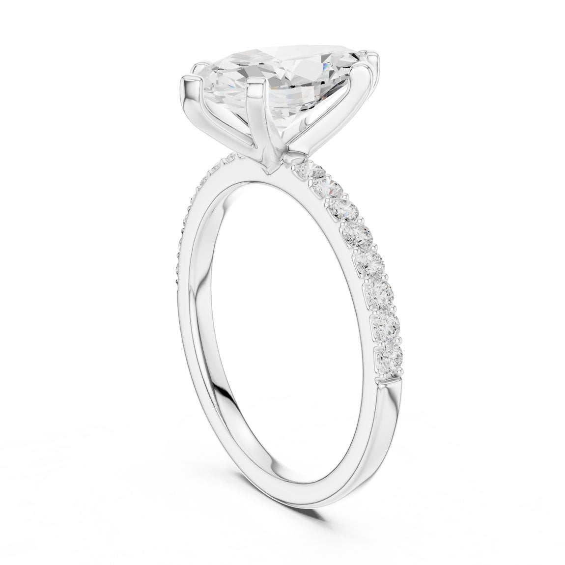 2.22 Ct. Marquise Cut Diamond Solitaire Ring with Pavé Band (DDLR-040-MQ) 9