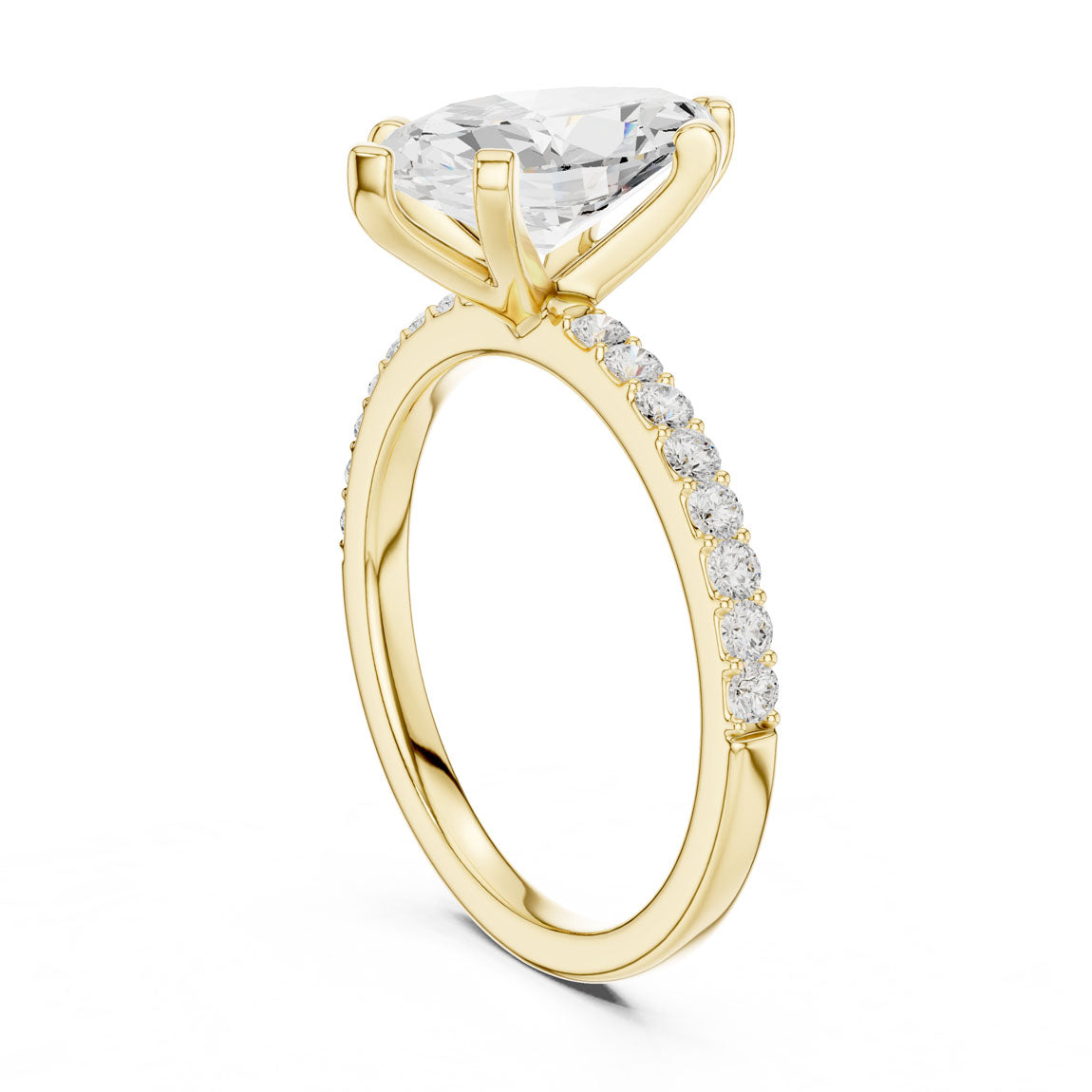 2.22 Ct. Marquise Cut Diamond Solitaire Ring with Pavé Band (DDLR-040-MQ) 3