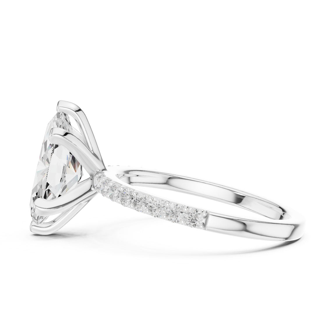 2.22 Ct. Marquise Cut Diamond Solitaire Ring with Pavé Band (DDLR-040-MQ) 11