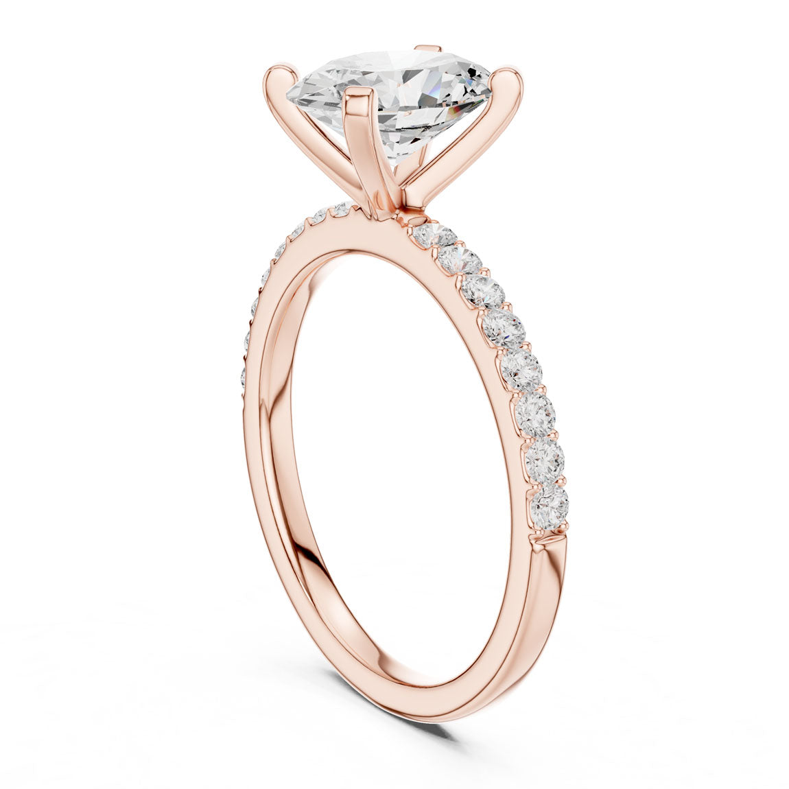 2.22 Ct. Oval Cut Diamond Solitaire with Pavé Band (DDLR-040-OV) 10