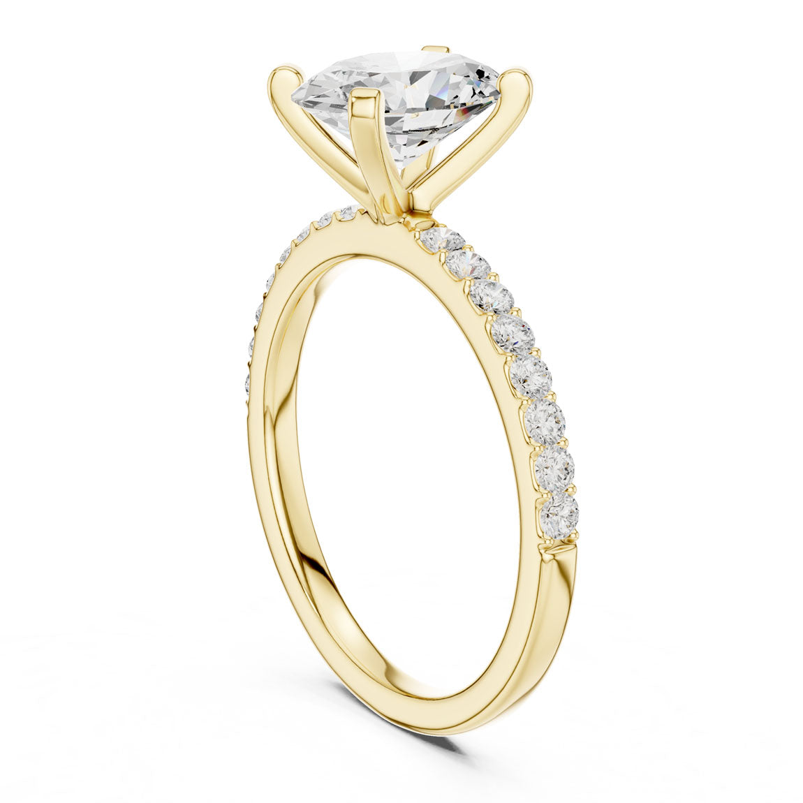 2.22 Ct. Oval Cut Diamond Solitaire with Pavé Band (DDLR-040-OV) 3