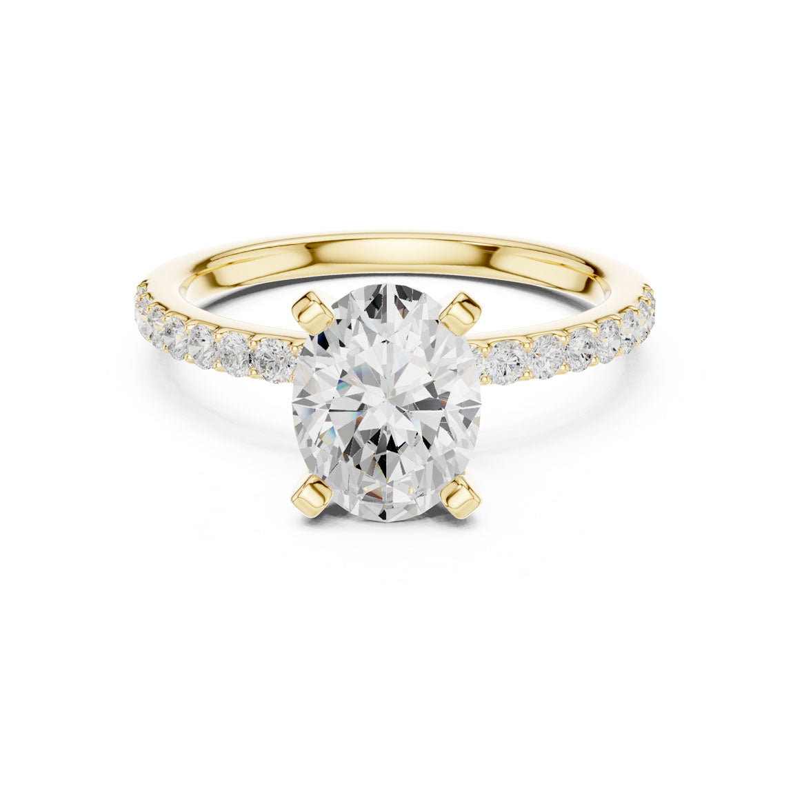 2.22 Ct. Oval Cut Diamond Solitaire with Pavé Band (DDLR-040-OV)
