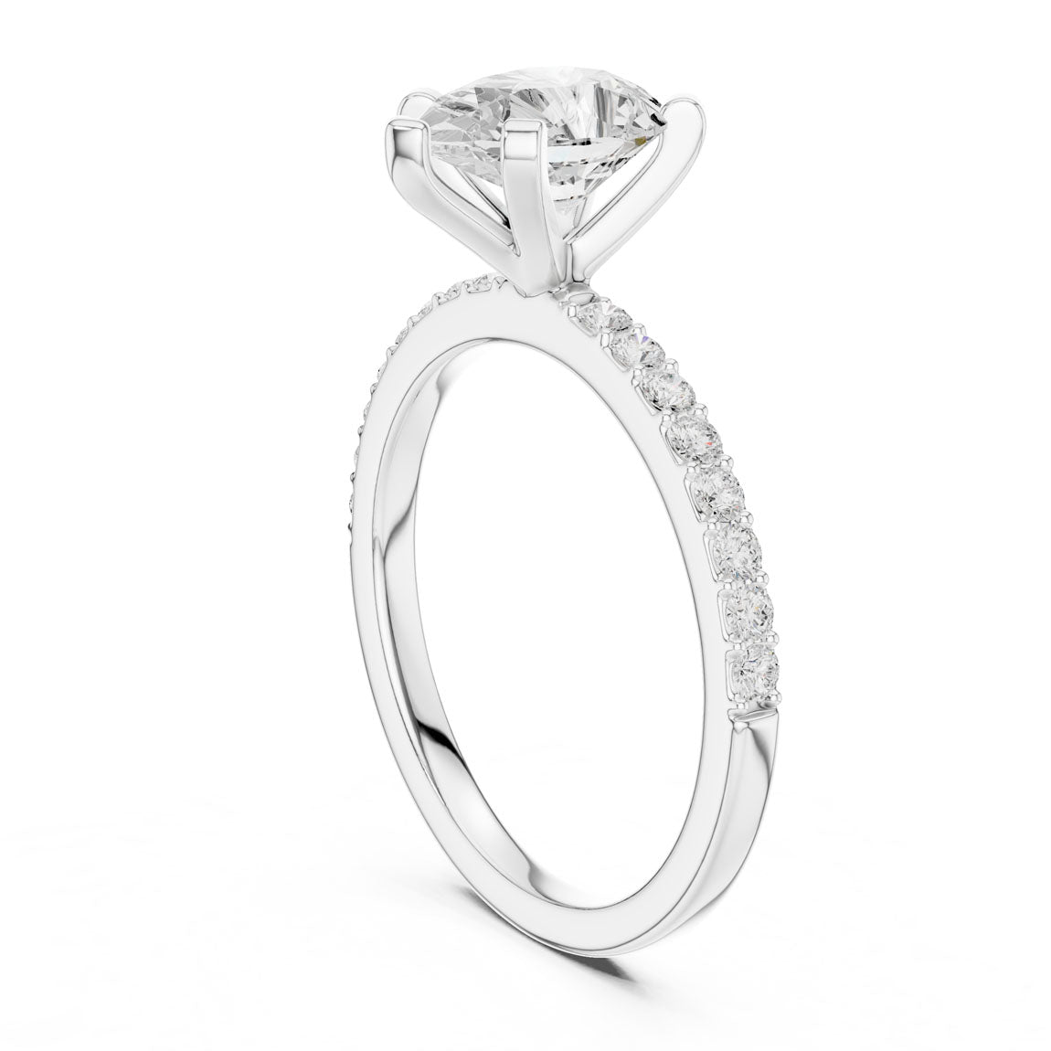 2.22 Ct. Pear Cut Diamond Solitaire with Pavé Band (DDLR-040-PE) 9