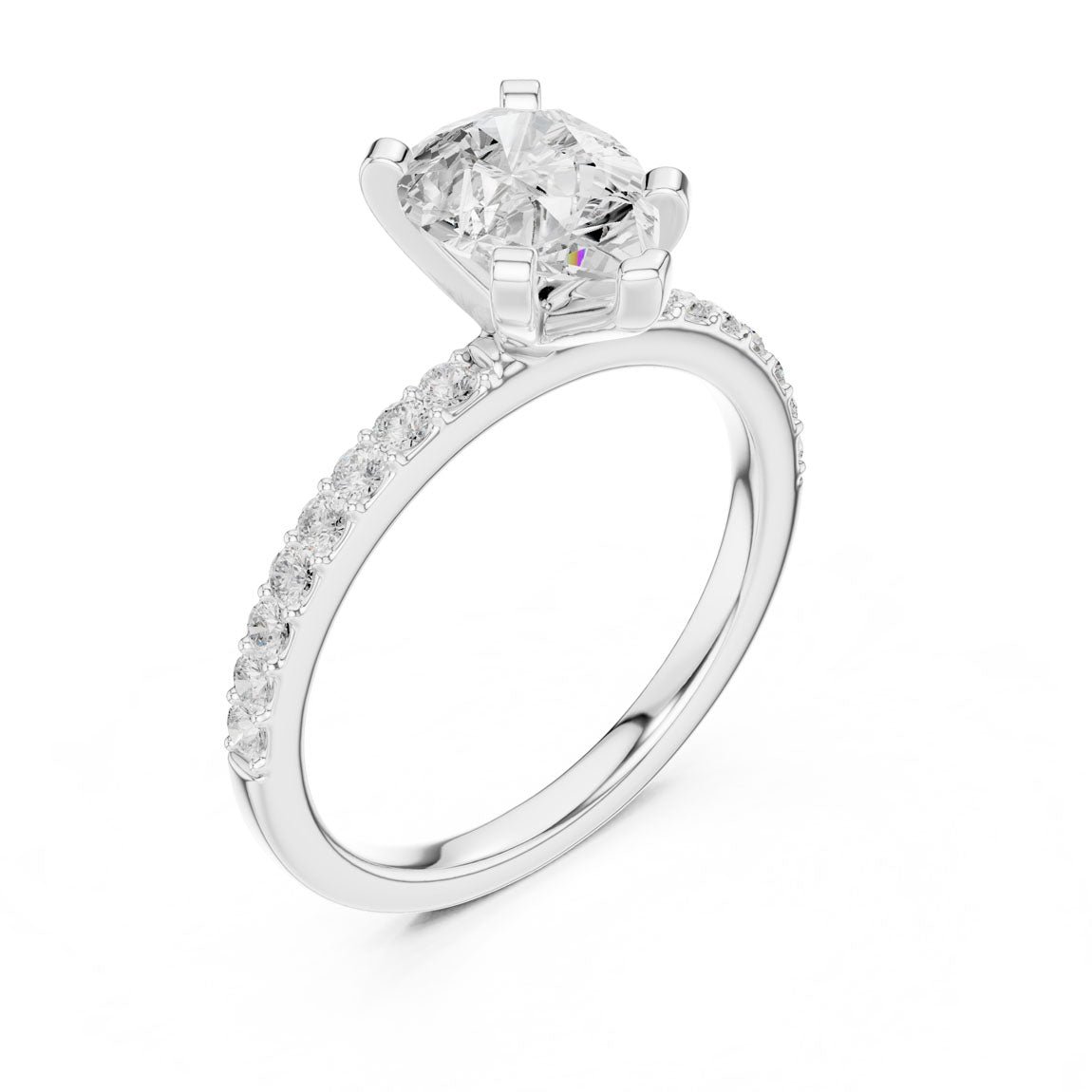 2.22 Ct. Pear Cut Diamond Solitaire with Pavé Band (DDLR-040-PE) 8