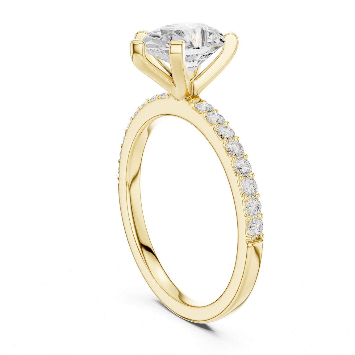 2.22 Ct. Pear Cut Diamond Solitaire with Pavé Band (DDLR-040-PE) 3
