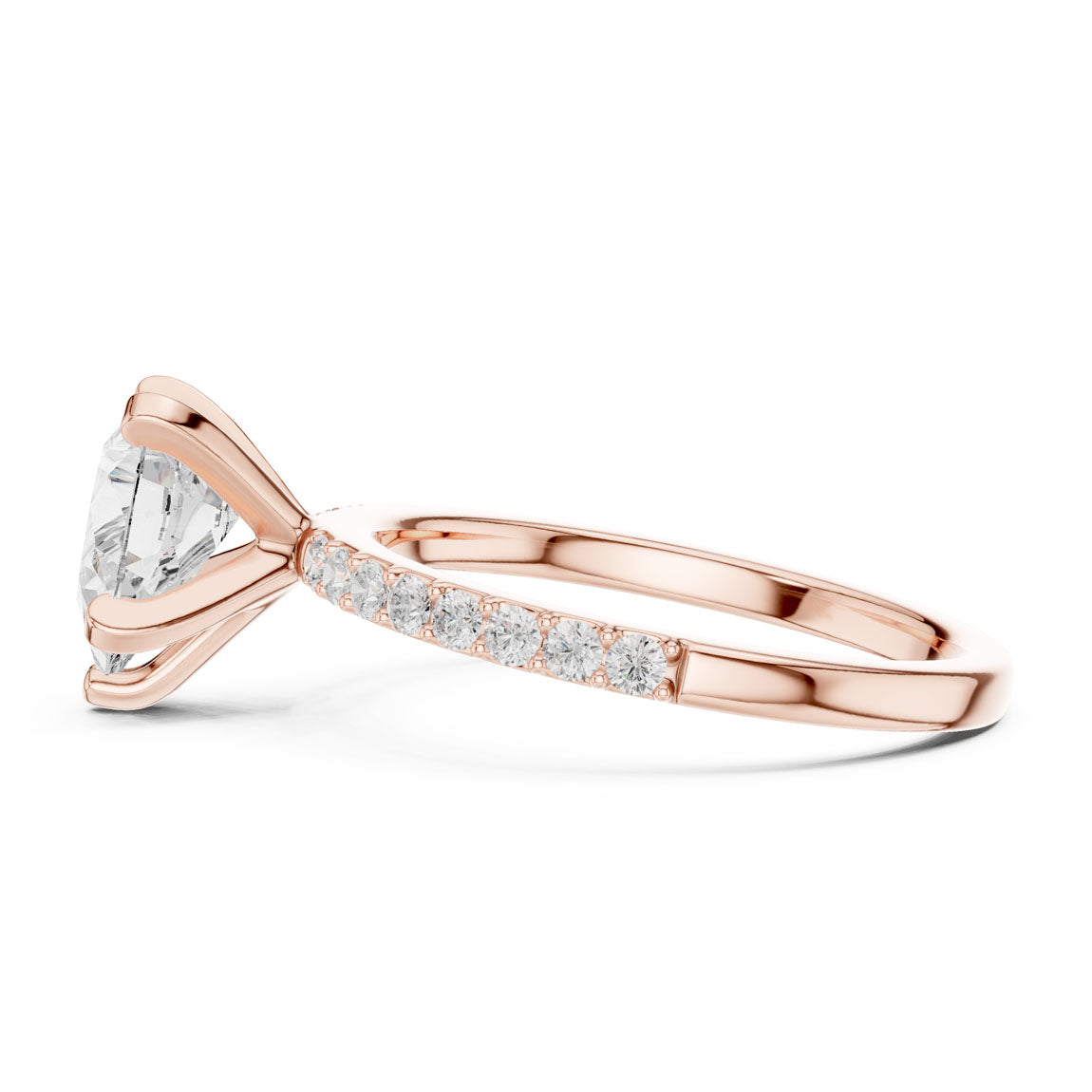 2.22 Ct. Pear Cut Diamond Solitaire with Pavé Band (DDLR-040-PE) 12