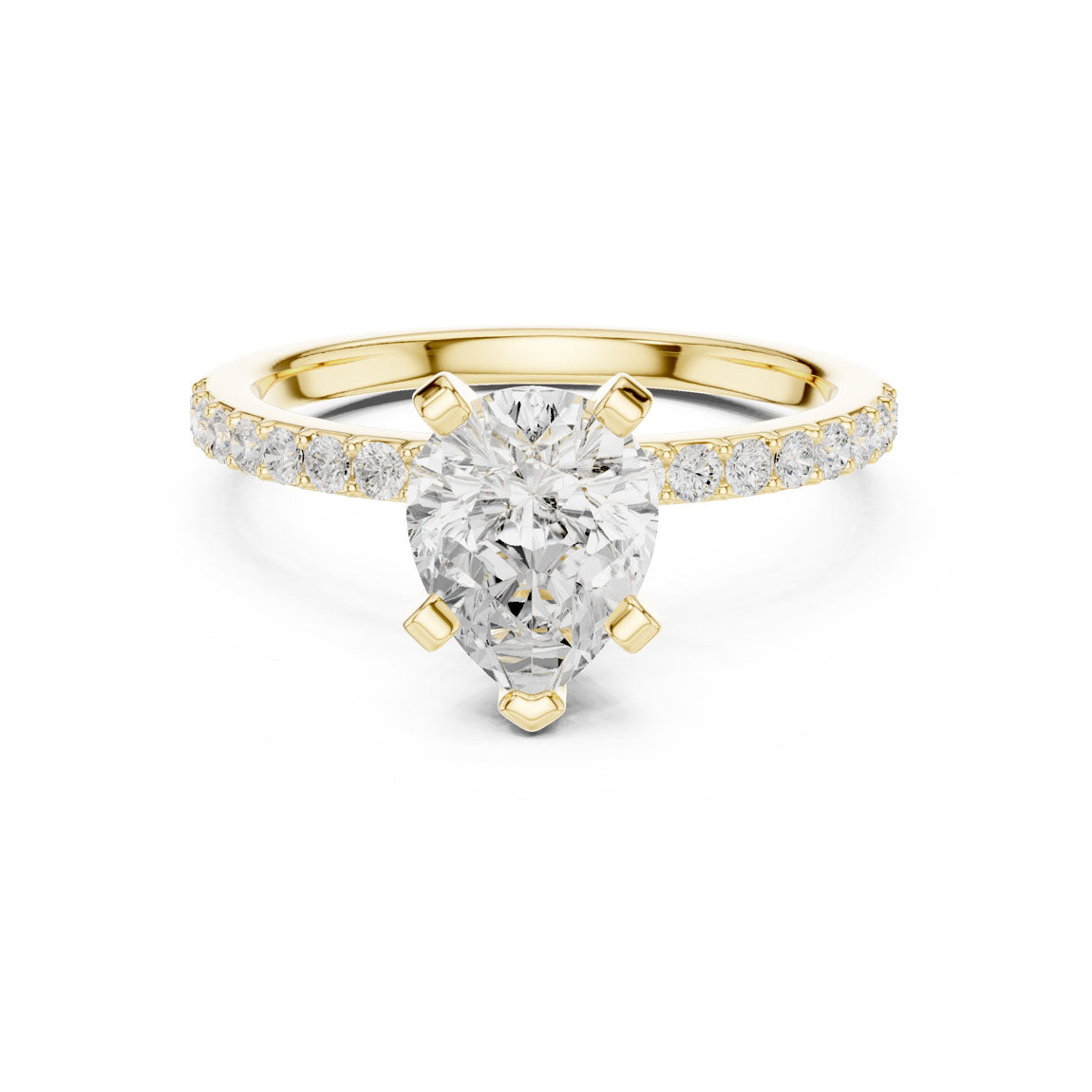 2.22 Ct. Pear Cut Diamond Solitaire with Pavé Band (DDLR-040-PE)