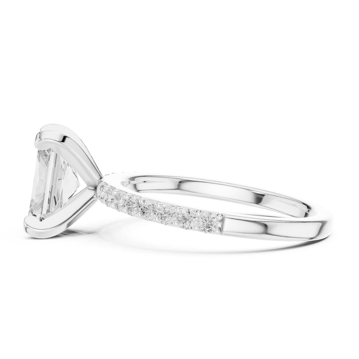 2.22 Ct. Radiant Cut Diamond Solitaire with Pavé Band (DDLR-040-RA) 9