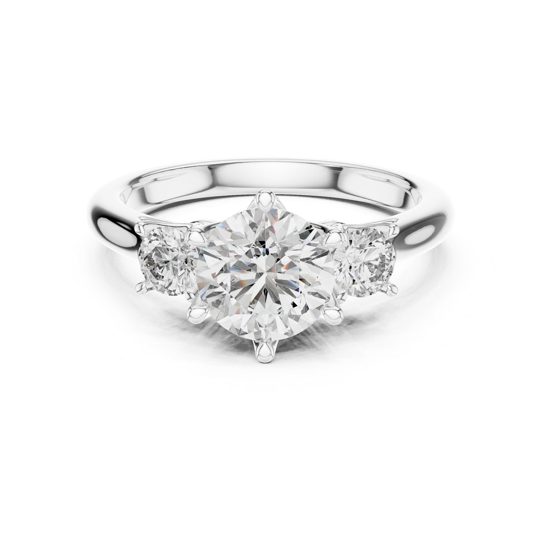1.81 Ct. Three-Stone Round Diamond Engagement Ring (DDLR-041)