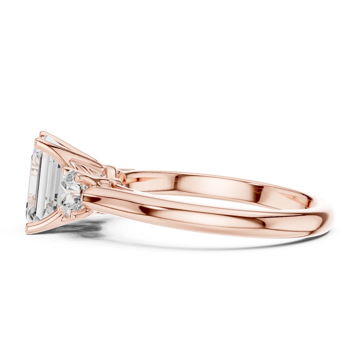 1.90 Ct. Classic Emerald Cut Diamond Ring with Round Side Stones (DDLR-041-EM) 11