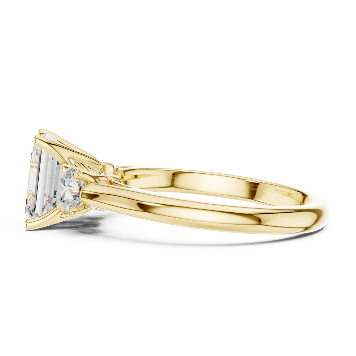 1.90 Ct. Classic Emerald Cut Diamond Ring with Round Side Stones (DDLR-041-EM) 4