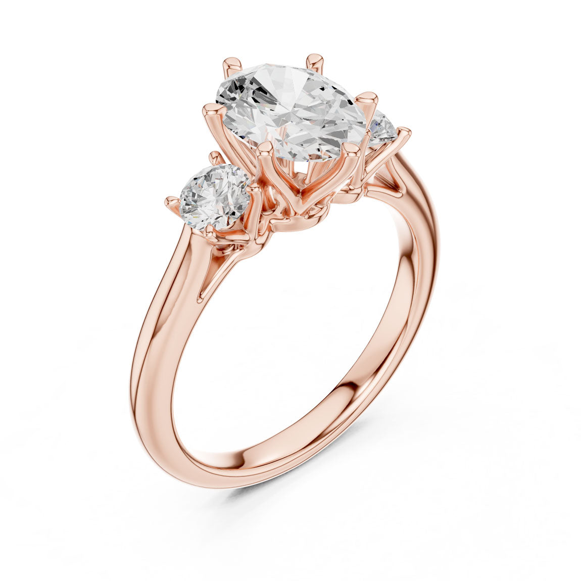 1.90 Ct. Classic Oval Diamond Ring with Round Side Stones (DDLR-041-OV) 8
