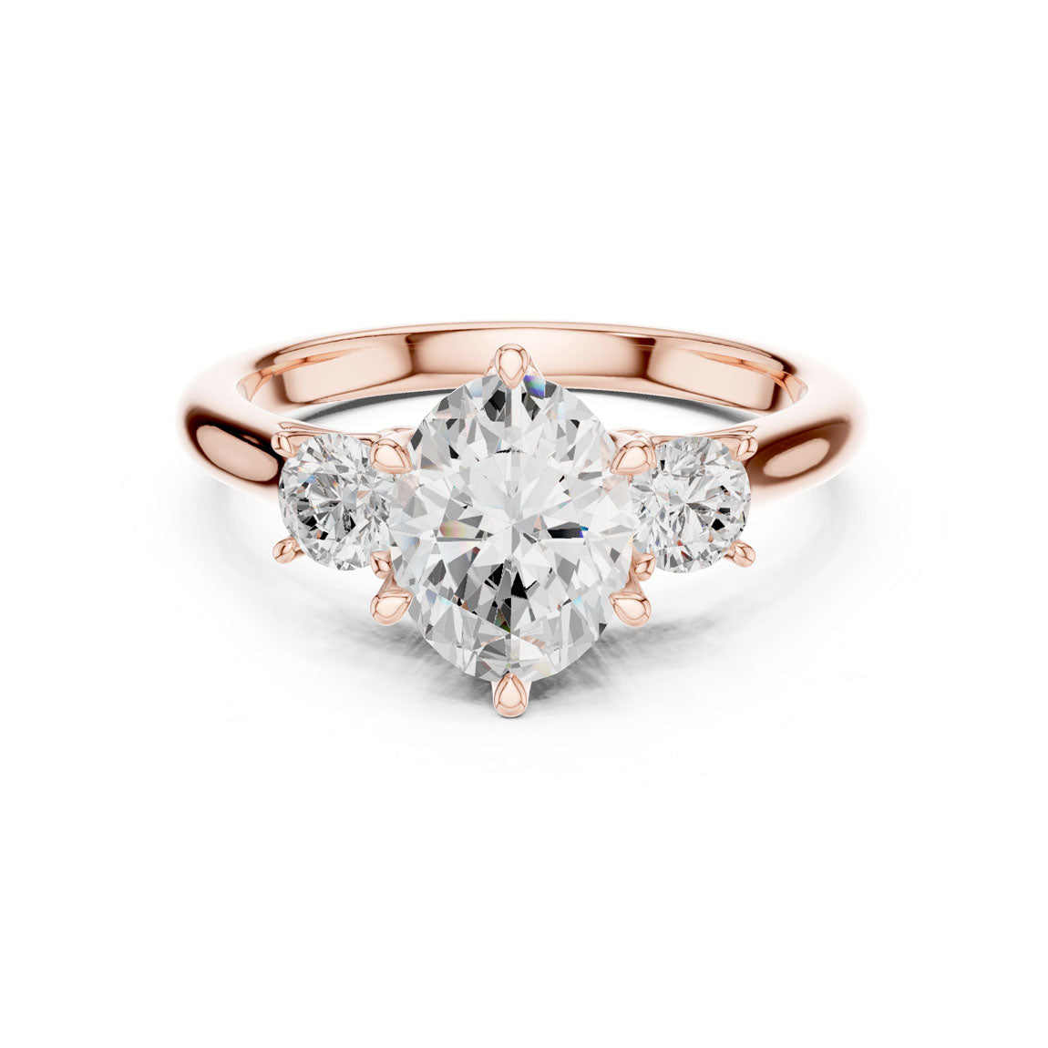 1.90 Ct. Classic Oval Diamond Ring with Round Side Stones (DDLR-041-OV) 7