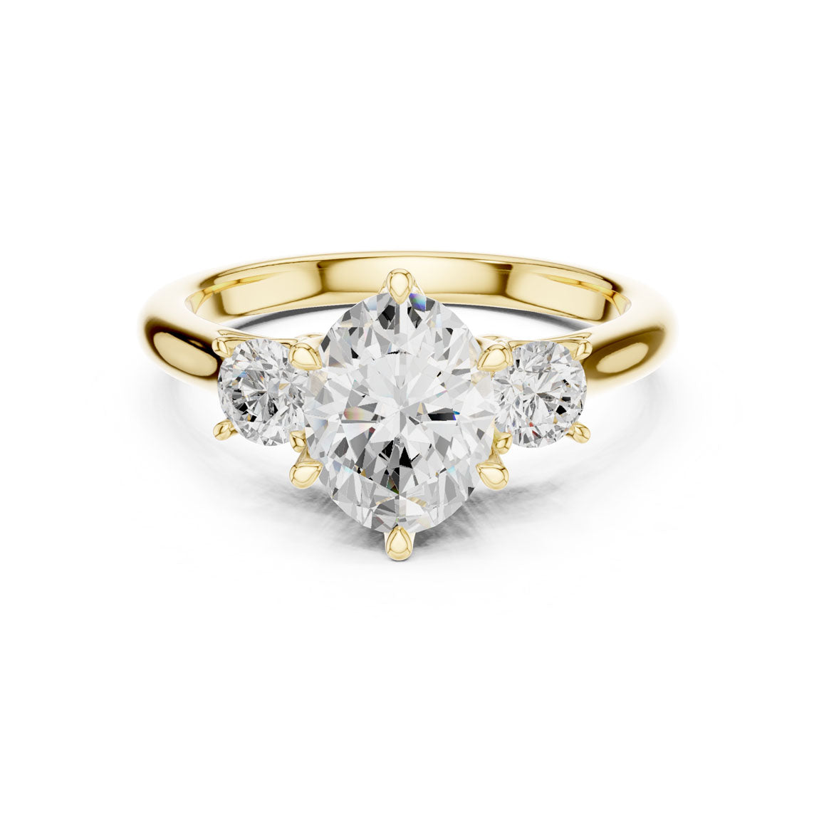 1.90 Ct. Classic Oval Diamond Ring with Round Side Stones (DDLR-041-OV)