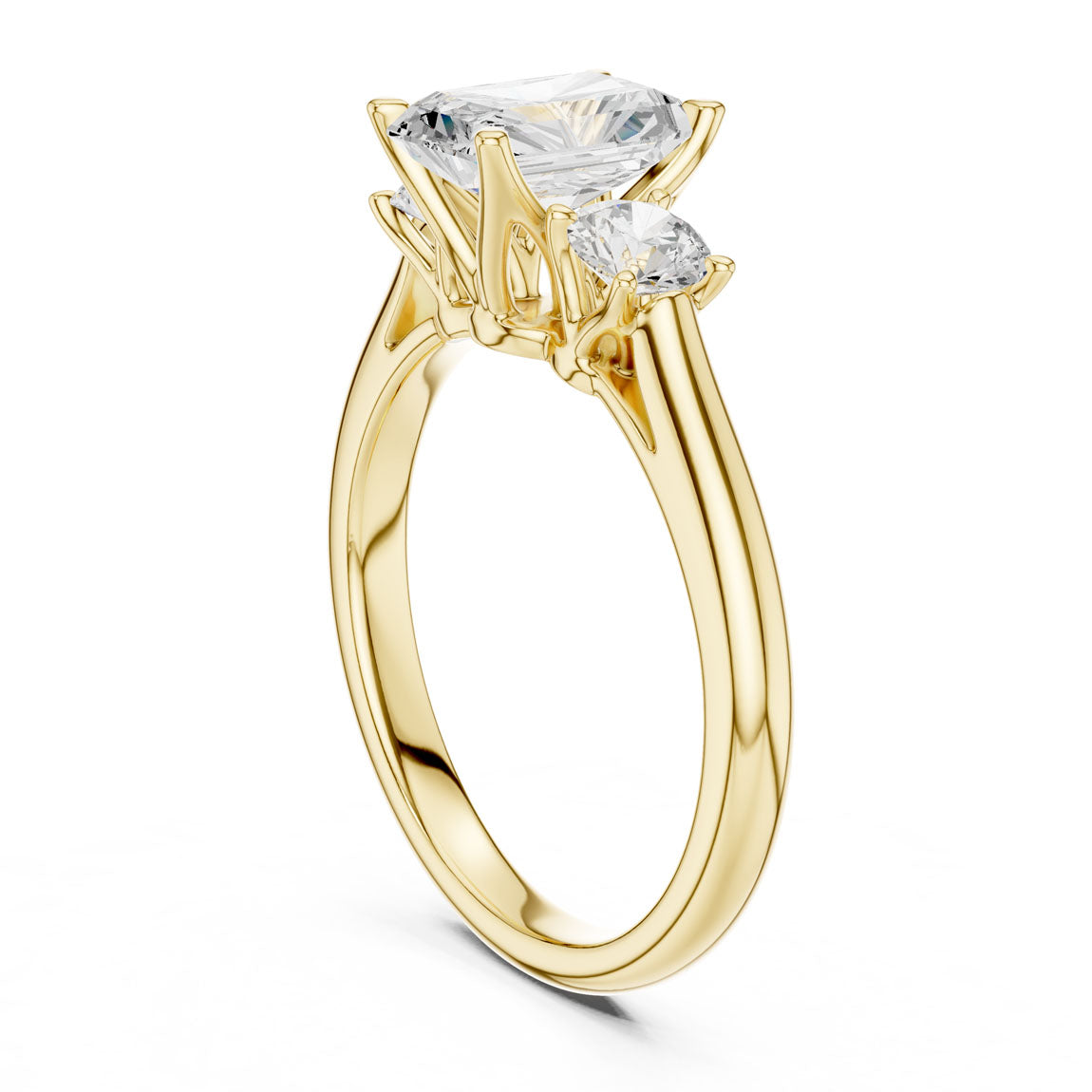 1.90 Ct. Classic Radiant Diamond Ring with Round Side Stones (DDLR-041-RA) 3
