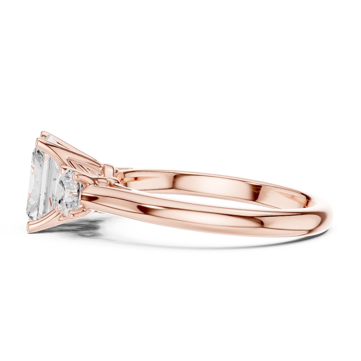 1.90 Ct. Classic Radiant Diamond Ring with Round Side Stones (DDLR-041-RA) 12