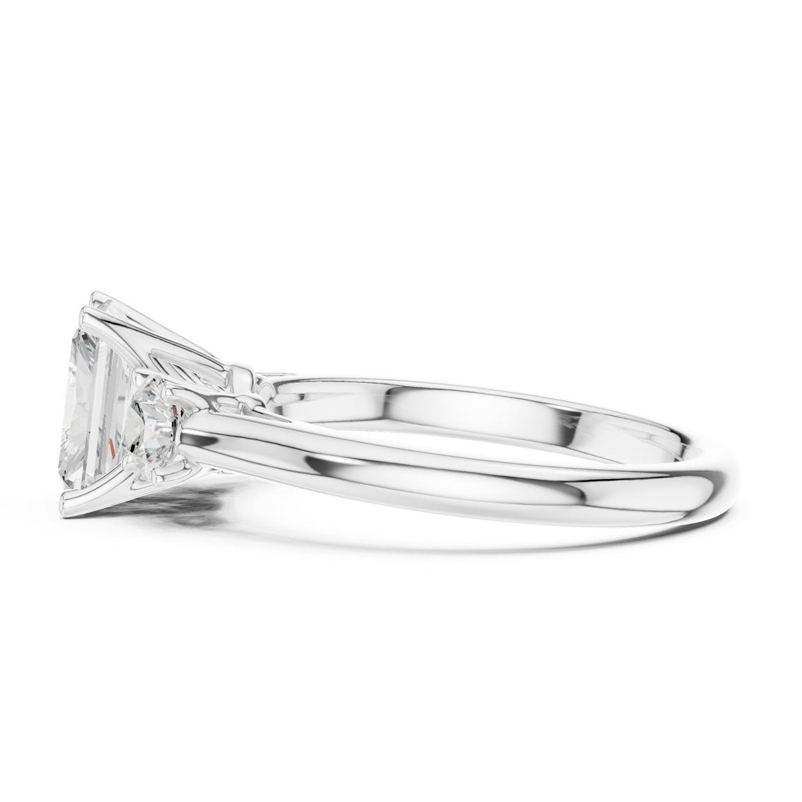 1.90 Ct. Classic Radiant Diamond Ring with Round Side Stones (DDLR-041-RA) 11