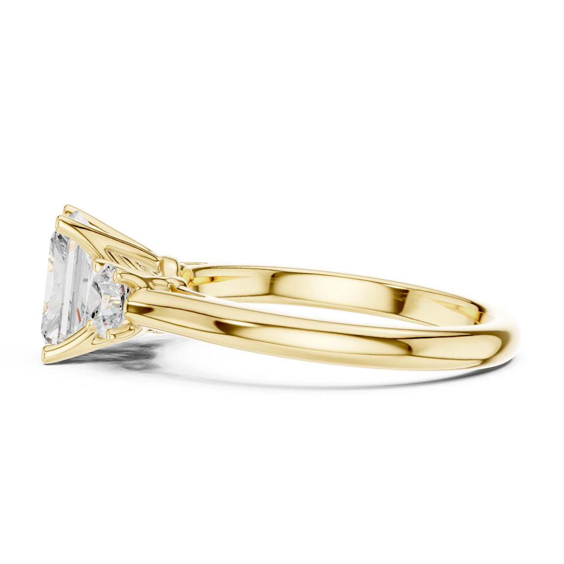 1.90 Ct. Classic Radiant Diamond Ring with Round Side Stones (DDLR-041-RA) 4