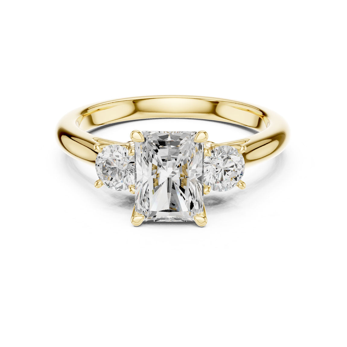 1.90 Ct. Classic Radiant Diamond Ring with Round Side Stones (DDLR-041-RA)
