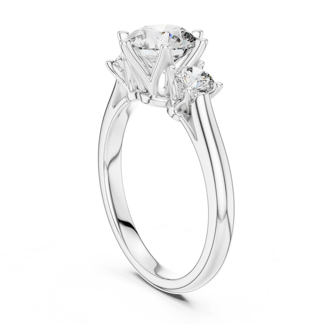 1.81 Ct. Three-Stone Round Diamond Engagement Ring (DDLR-041) 9