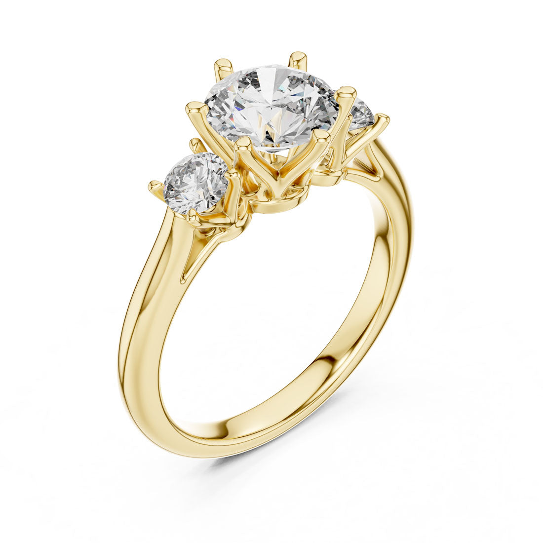 1.81 Ct. Three-Stone Round Diamond Engagement Ring (DDLR-041) 12