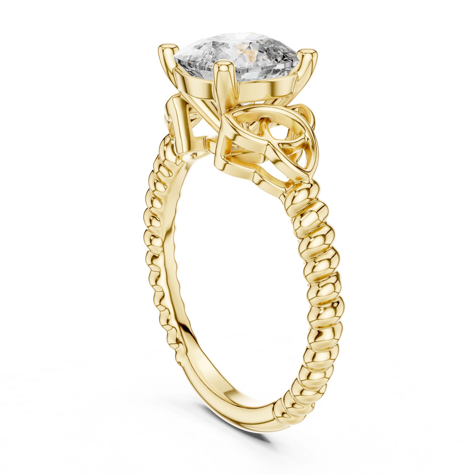 2.43 Ct. Cushion Diamond Solitaire Ring with Twisted Rope Band (DDLR-049) 8